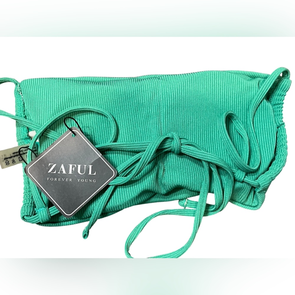 NWT Zaful Green Ribbed Woman’s Bikini - Size 8 - Picture 6 of 6